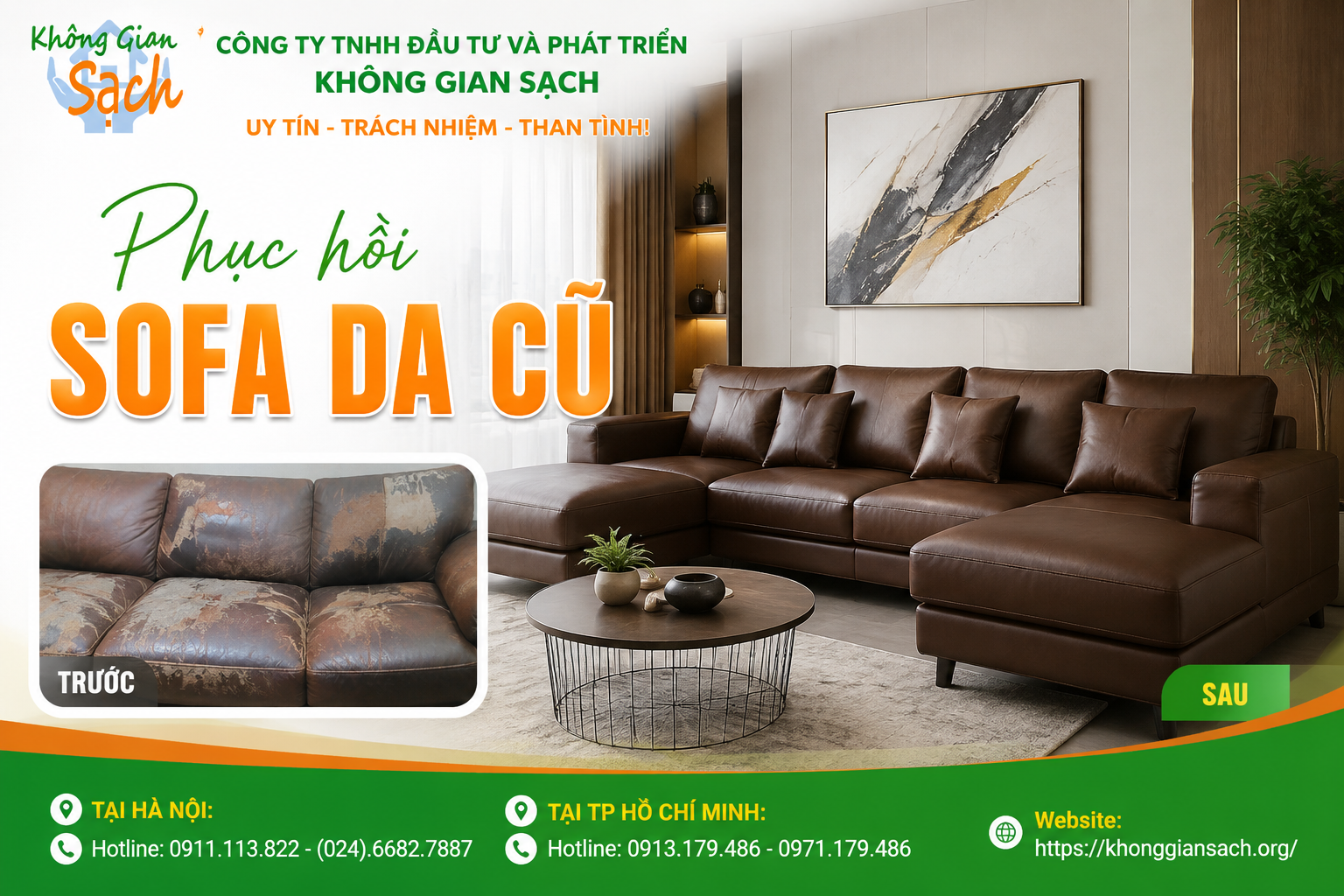 Phục hồi sofa da cũ